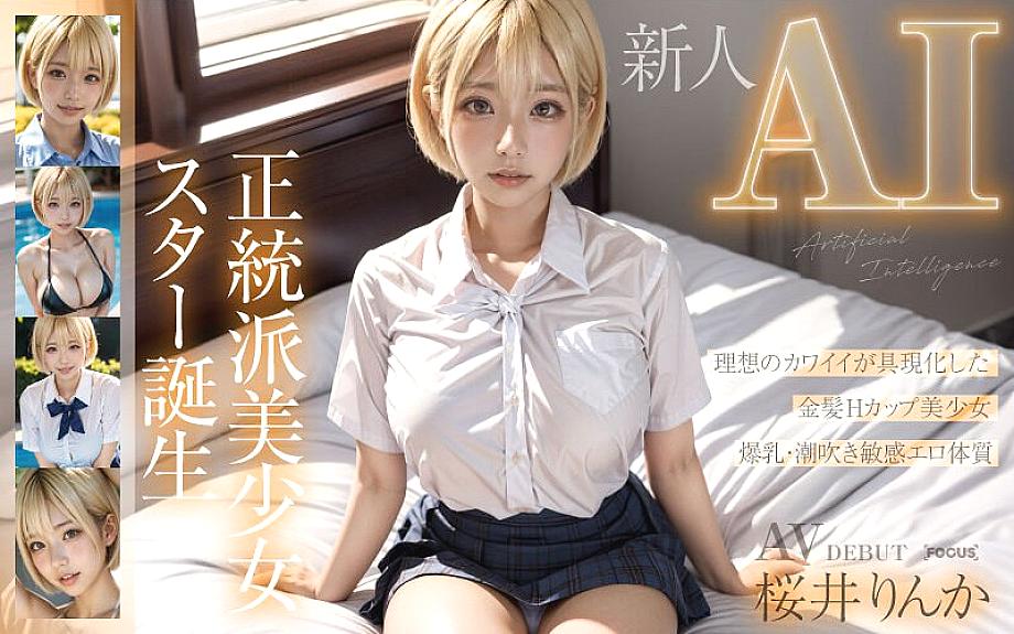 AIFOCS-002 [New AI] A new orthodox beautiful girl star is born, blonde H-cup Sakurai Rinka