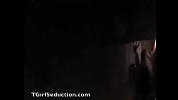 Sexy Blonde Shemale In Fishnets